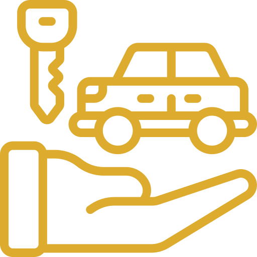 Car rental yellow icon